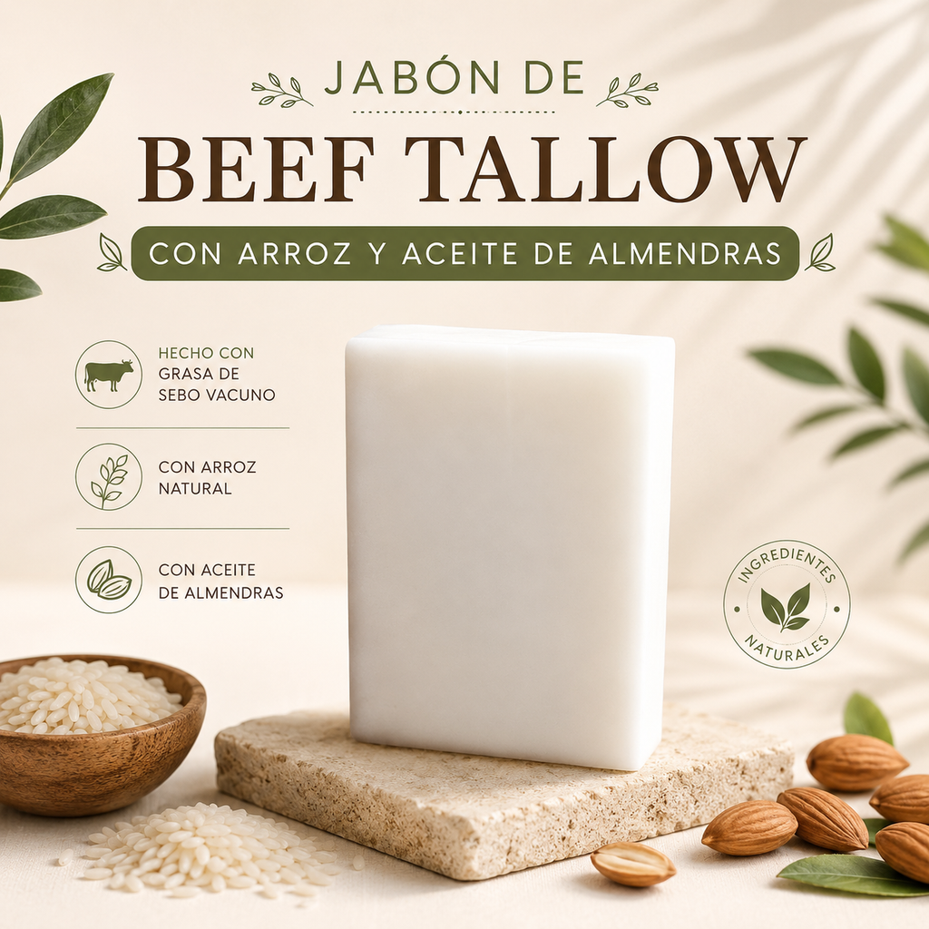 Beef Tallow Rice and almond oil’s Soap 3.50oz