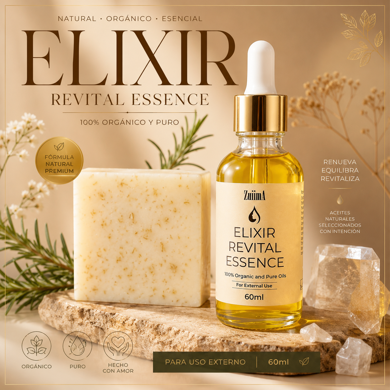 Elixir Revital and Oatmeal honey soap 3.50oz
