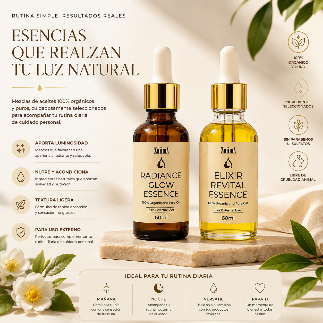 Elixir Revital and Radiance Glow 60ml Oil,s for skin care