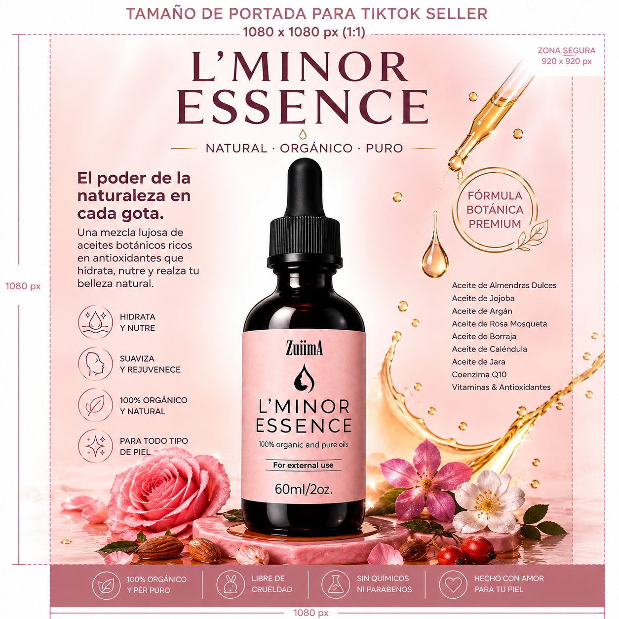 L’Minor Essence 60ml Oil’s beauty skin care.