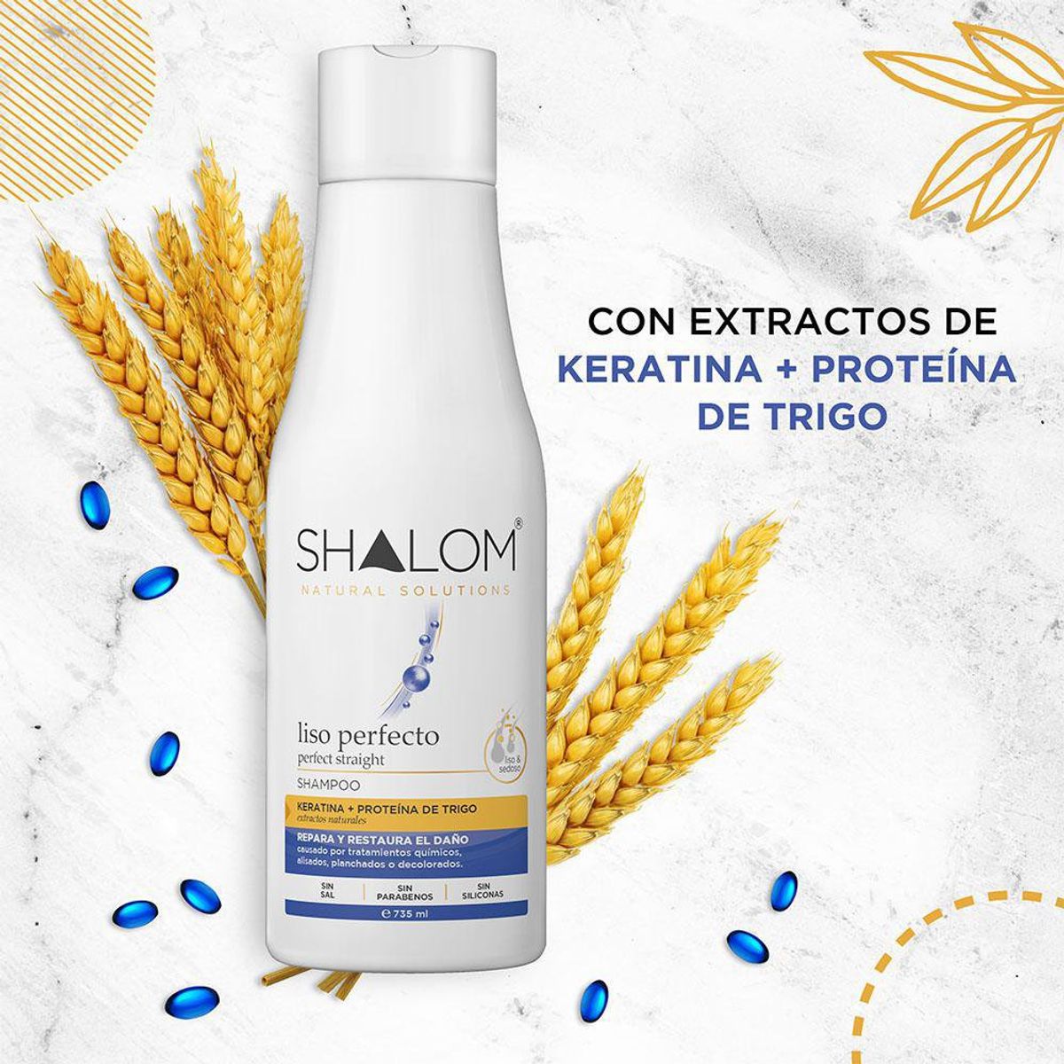SHALOM shampoo Keratin + Wheat Protein 24.5oz