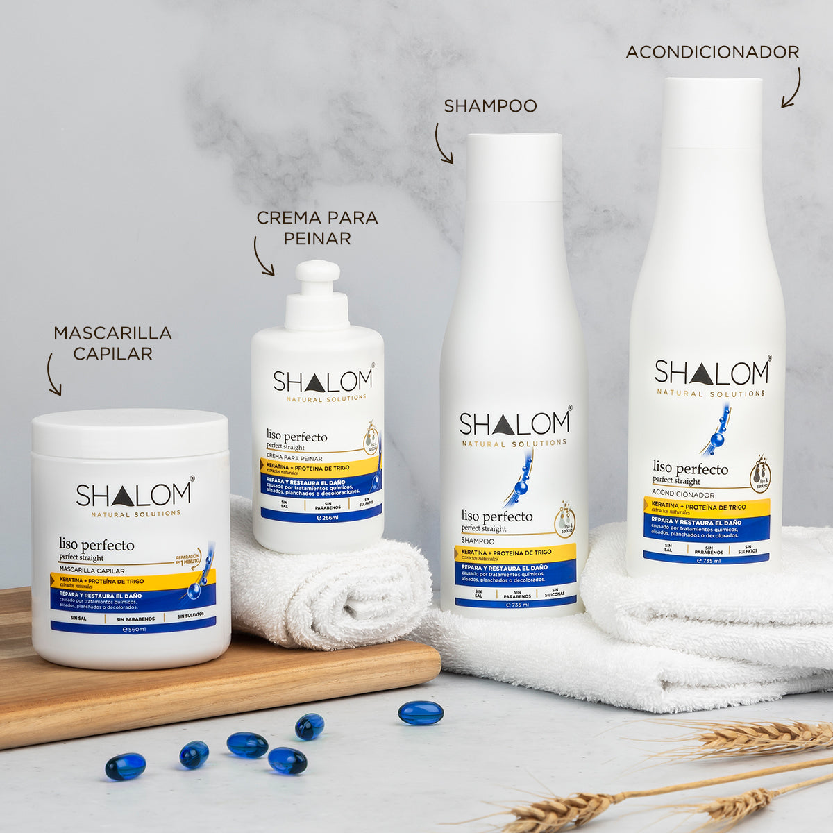 SHALOM Acondicionador Keratin + Wheat protein 24.5oz